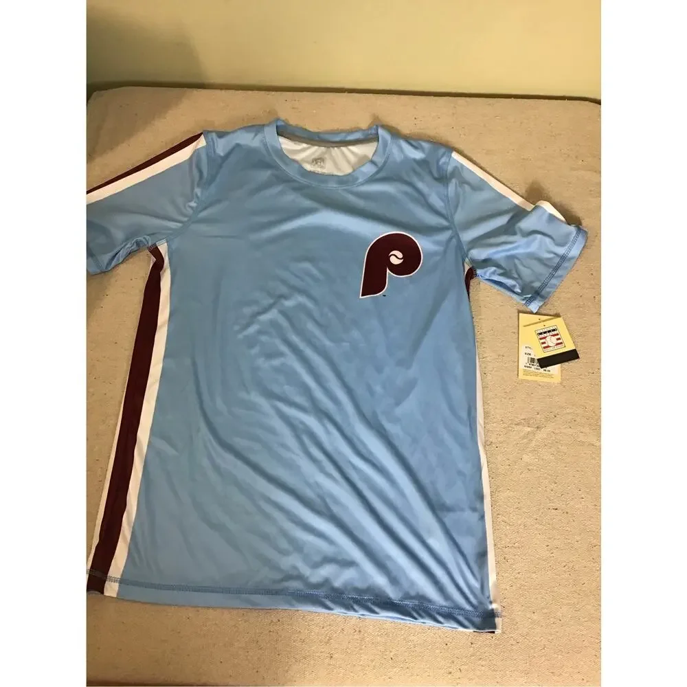 Phillies Kyle Schwarber jersey powder blue styling maroon Letters Sz 18/20 NWT